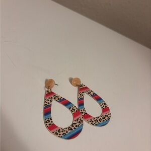 Colorful Leopard Print Teardrop Earrings